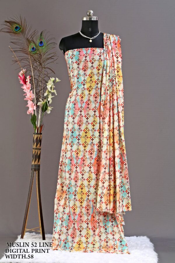 Muslin 52 Line Digital Print Width 58"