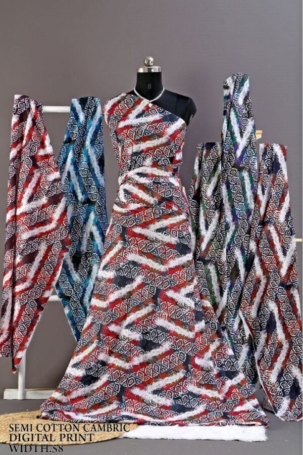 292A0016 Semi Cotton Cambric Digital Print Width ''58'' Semi Cotton Cambric Digital Print Width 58"