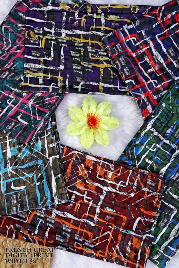 French Creap Digital Print Width 58"