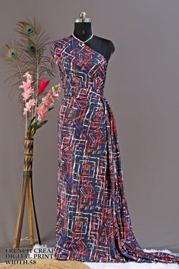 French Creap Digital Print Width 58"