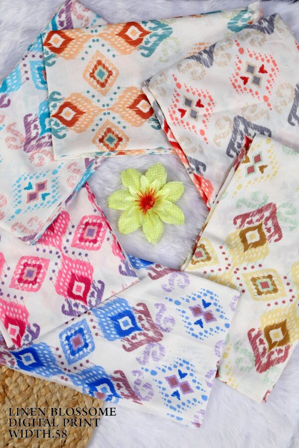 292A0032 Linen Blossome Digital Print Width ''58'' Linen Blossome Digital Print Width 58"