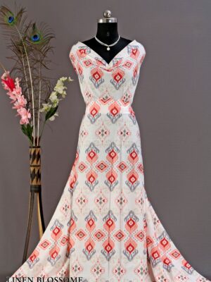 Linen Blossome Digital Print Width 58"