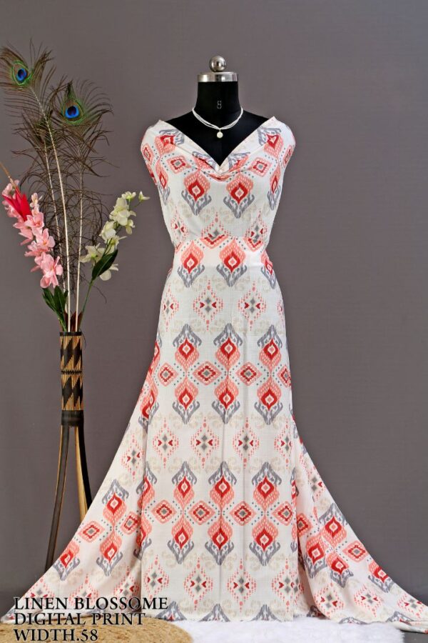 292A0033 Linen Blossome Digital Print Width ''58'' Linen Blossome Digital Print Width 58"