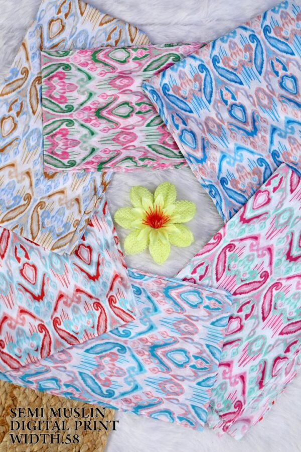 Semi Muslin Digital Print Width 58"