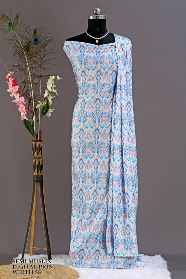 Semi Muslin Digital Print Width 58"